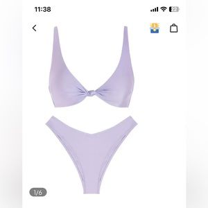ZAFUL Purple Knotted Shiny Cheeky Bikini